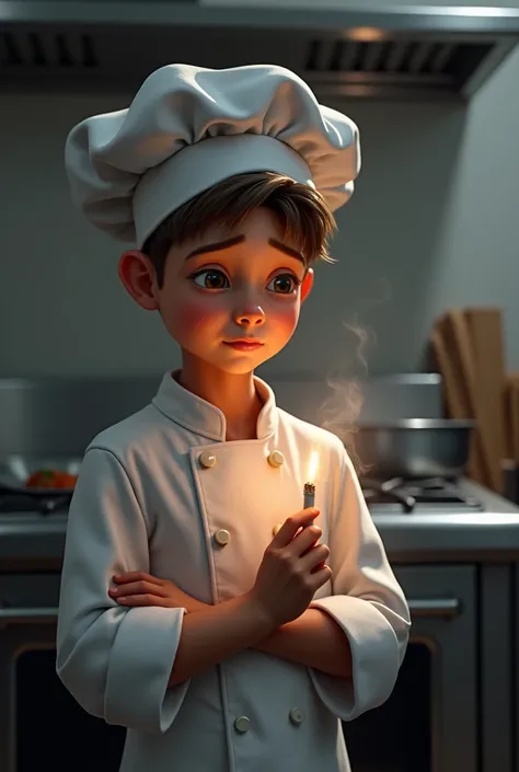 A boy boy
 Looking for information on wanting to know more about a chef smoking with concern
