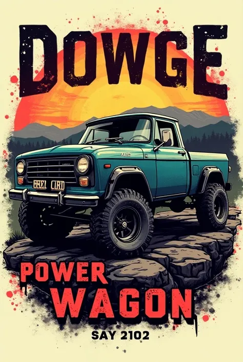 Dodge power wagon  design t-shirt 