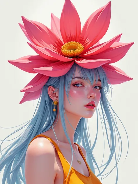 Flower Water Gun Antenna A Fusion of Styles by Katsuya Terada, Renji Murata, Akiman, and JUNNY Digital Painting Line Art Oil Painting Detailed Illustration Realism Smooth Brushstroke Detailed Line Art Smooth Rich Top Quality Masterpiece High Resolution 8k ...