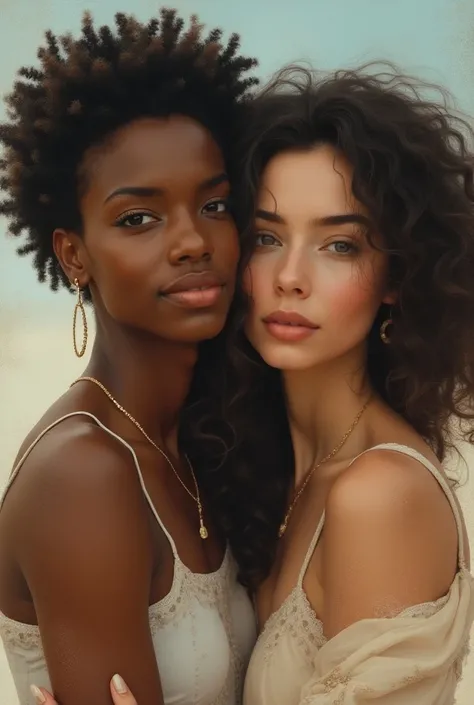  Make a man and a woman ,  based on all the ethnicities in the world, with all visual beauty .