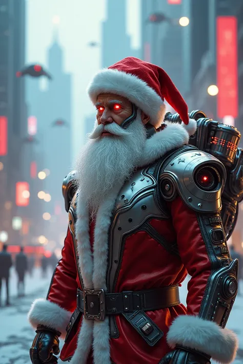 Images of the futuristic Santa Claus 