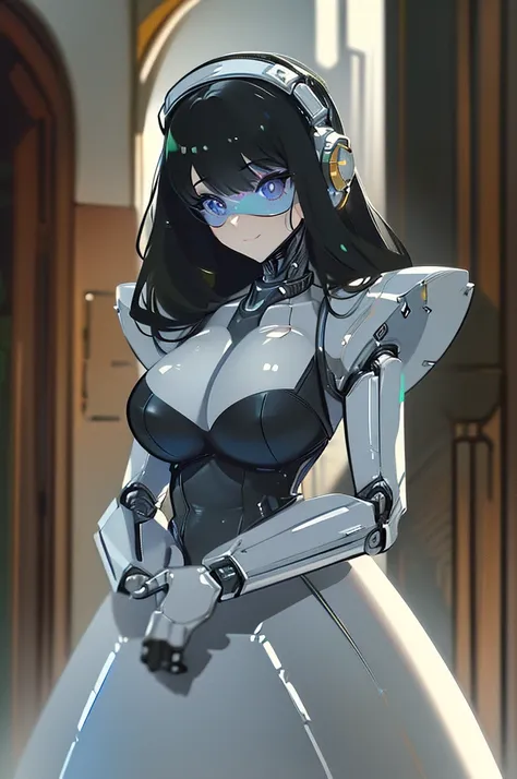 (masterpiece),(Highest quality),(Super detailed),(Best illustrations),(Best Shadow),(Absurd),(Detailed Background),(so beautiful), 16K, 8K, 4K,(Best Shadow),robotization,woman ,big bust,Robot Joint ,Metal skin,Black robot Suit,long hair,a black robot suit ...