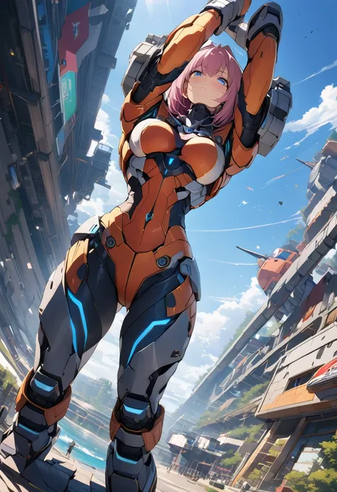 score_9,score_8,score_7,source_anime,rating_safety,masterpiece,best quality,hyper detailed,super fine illustration,8k,cinematic angle,break 機動戦艦ALTAIR,break (on blue sky:1.5),detailed background,break serious atmosphere,