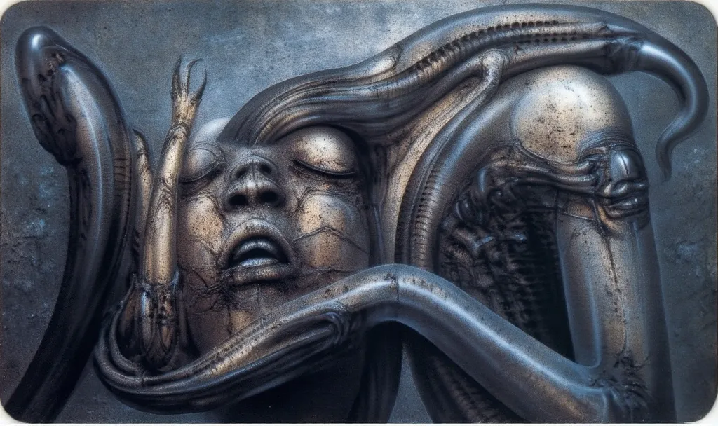 h. r. giger's g1g3r, , giger_style, h. r. giger's g1g3r, , giger_style, the image is a detailed view of h.r. giger's \" aleph \"...