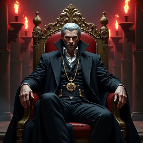  Draw me Count Cagliostro , an exact copy of it ,  to make it look like a portrait,  and that I was wearing a pendant with the symbols of the Massons .  Hes sitting in a Gothic castle on a villainous throne , in torches with red flames . And above is the D...