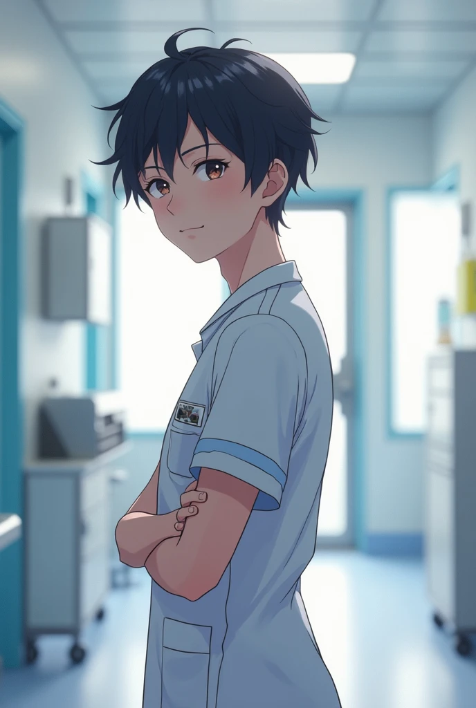 Semi anime animated male nurse