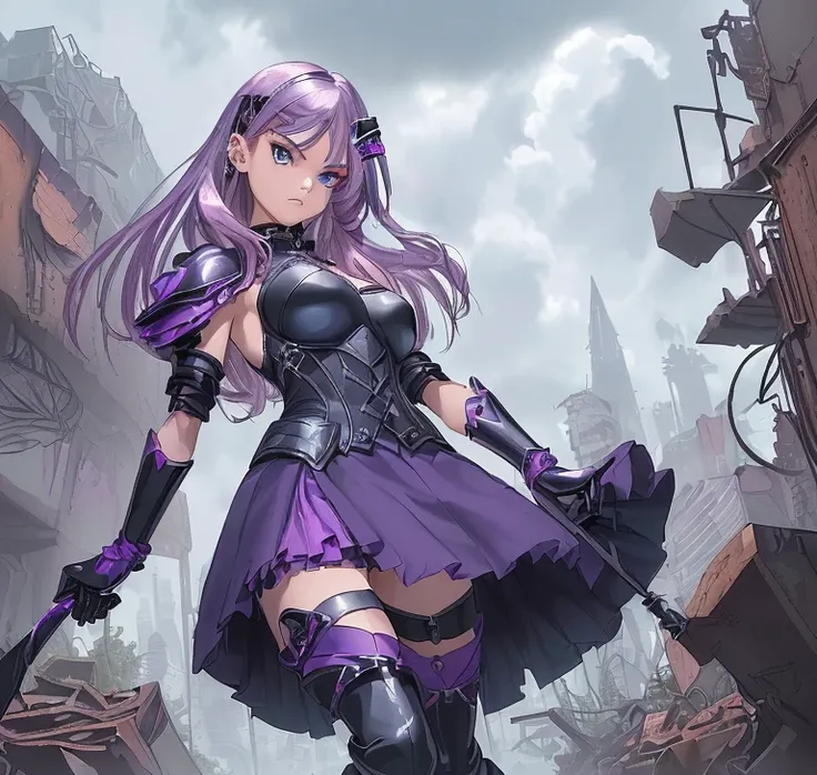 Masterpiece, HD, High resolution, high quality, best quality, super detailed. Solo character Alone. Fantasy artwork.
{{(A 16-years-old female humanoid-teen adventurer:(appearance: Darker-Purple-long-straight-hair. Pale-skin. Blue-eyes. Sharping-eyes. 4-Sph...