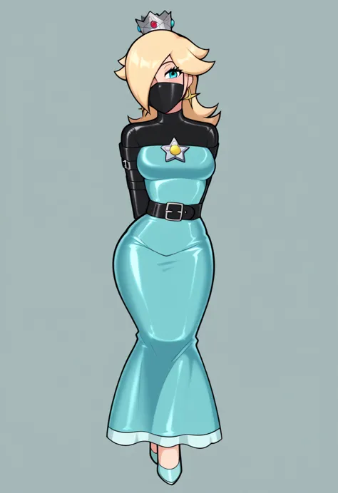 score_9, score_8_up, score_7_up, 1girl (rosalina, from super mario lore, , rosalina_starrynightdress, dark blue long party dress...