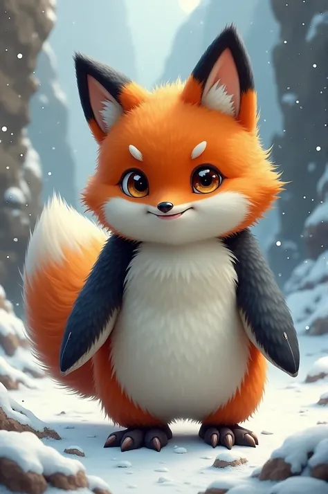 Characteristics of an animal mix of penguin and fox