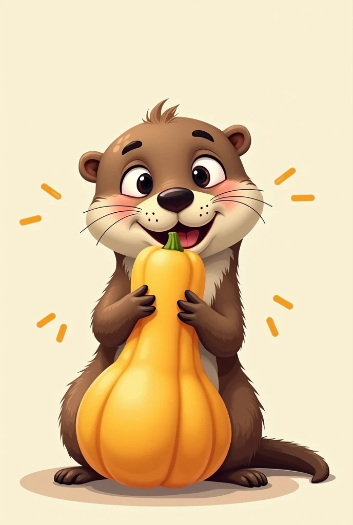 Animated otter with white squash nutrition 