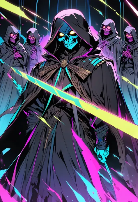 The neon-colored grim reaper leads a secret society