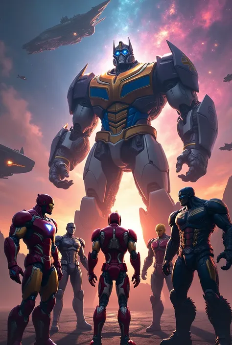 Agli Avengers e tutti i Transformers uniti contro thanos 