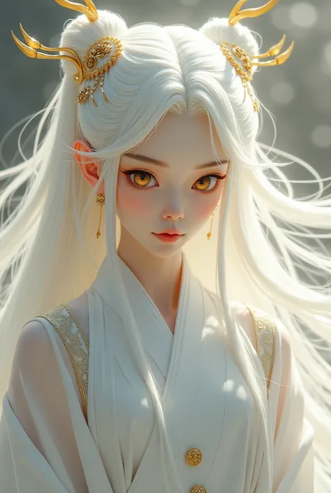 12 women ,  deities ,  moon goddesses ,  white hair,  golden hairpins in their hair, golden eyes,  dressed in snow-white hanfu, Mongoloid appearance, realism, twelve deities , humanizing the twelve lunar months.