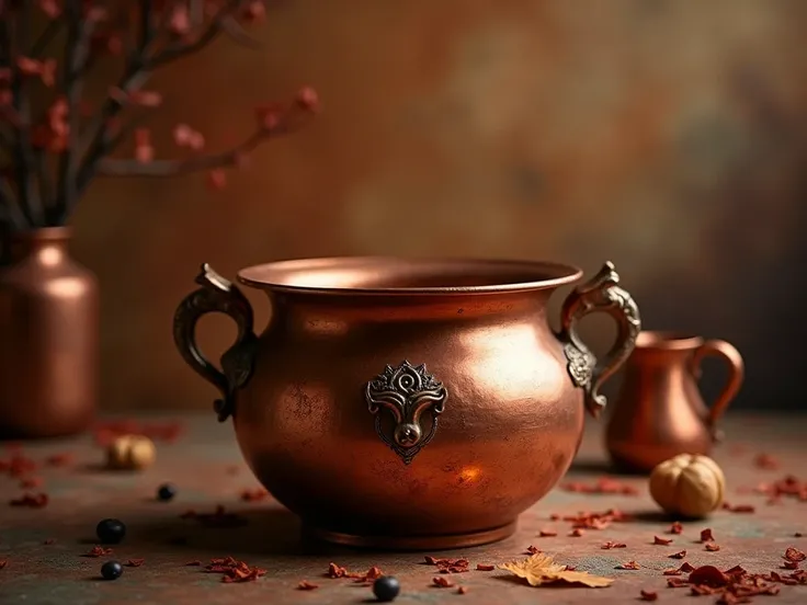 1320px*300px banner theme for handcrafted copper crockery 
Generate beautiful banner theme for taurus.