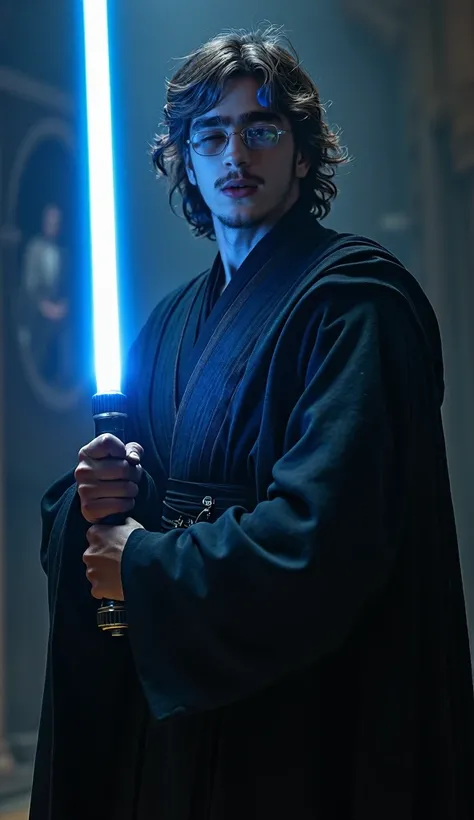 
A Dark Anakin Skywalker Character with his blue laser saber try with a little more sadness/dramatic to the character