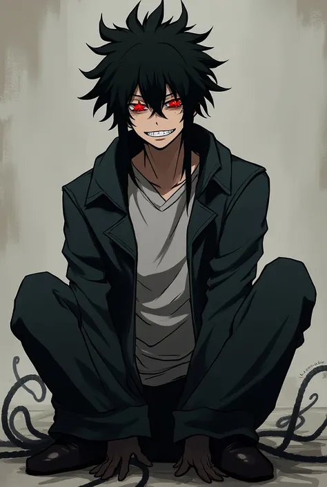 
* GUY*

GENDER: MALE

*Shadow power, can summon solidified shadows and illusions*

*Physical:*

*Height: Average height
Type of body: slim but agile 
Hair: LONG and Black messy hair that covers one of his eyes and the rest fall in his shoulders
Eyes: red ...