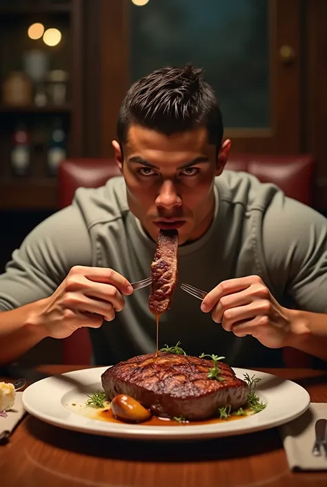 Cristiano eats meat 