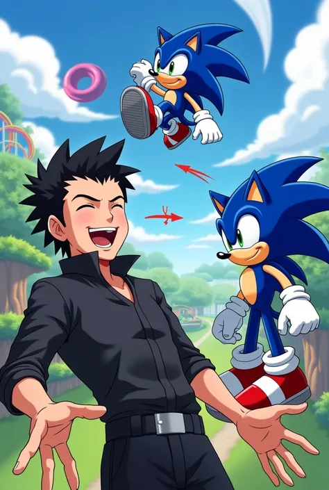 Desenhe o Yusuke Urameshi rindo do Sonic