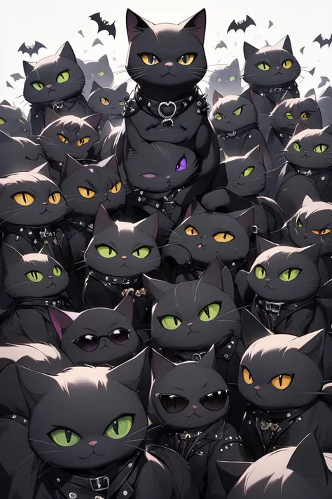 The feeling that a black cat has become a human punk rock heavy meta black cat personification rock and roll black cats surround