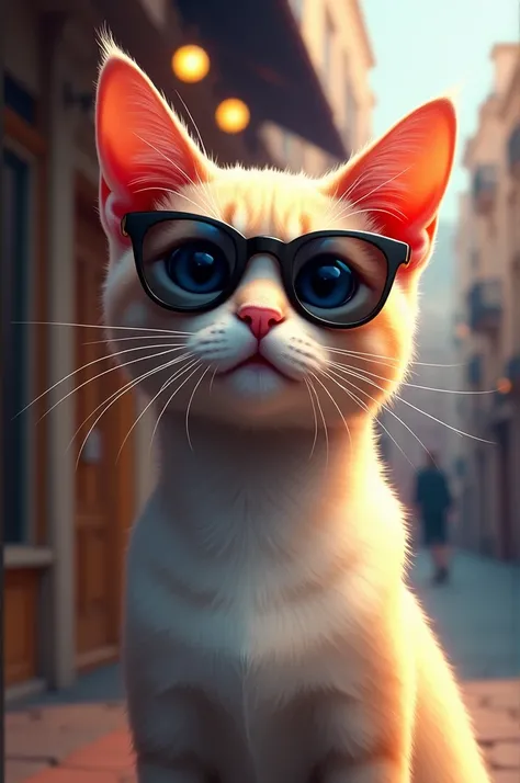 Stylish cat with sunglasses, 