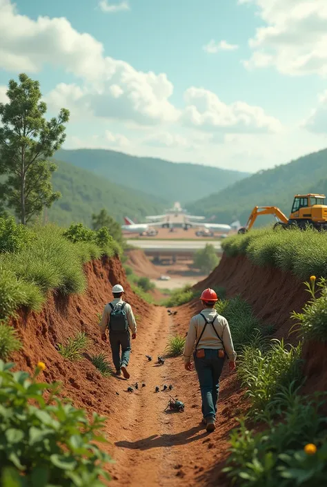 removal of vegetation cover in the construction of an airport that is supervised so as not to affect microfauna