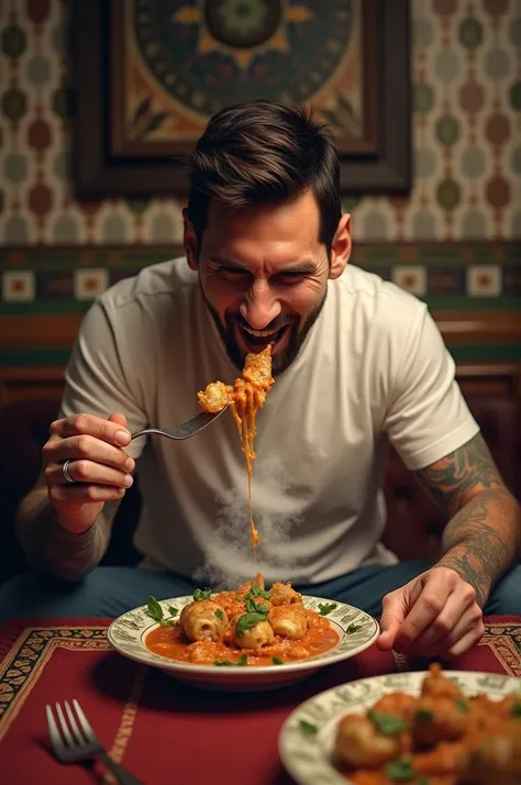 Messi eats Iraqi dolma
