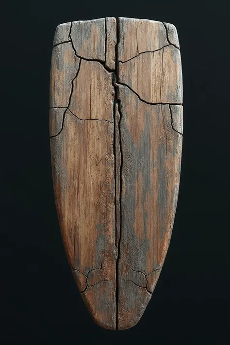 Cracked wooden boat rudder
