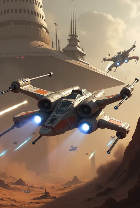 Star-Wars Y-Bomber attacking imperial radar station