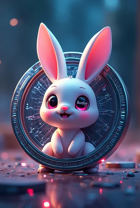 Crypto monnaie  + Bunny  in the coin yeux écris Bunny 