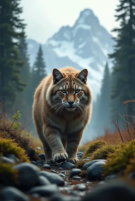 A Siberian cat in the wild 