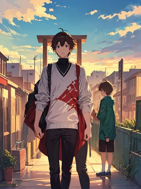 (Makoto Shinkai:1.2),(Makoto Shinkaiスタイル:1.1),( best quality, high definition ,4K,8K resolution,8k, high definition ,Ultra HD,Super detailed),( fine detail:1.2),(Anime-like:1.4),Anime protagonist,Anime Boys, anime art ,Fresh,(( bright and fresh boys:1.4)),...