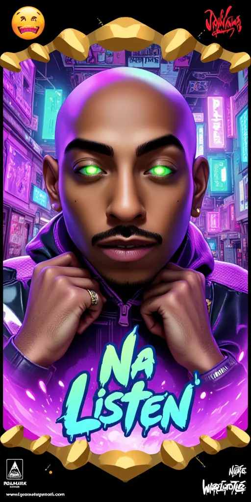 3D animated Character Nztykle , Strong beams of Lazers Neon Lime green energy Shooting From Eyes with energy Particles ::6 The man is Muscular Wearing Streetwear, the man has super close shaven skin Bald Head::5.1 , dreamscape portraiture, eye-catching det...