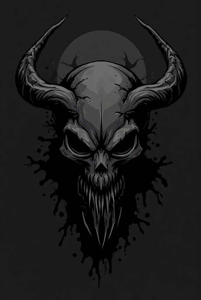 ALIEN SKULL DEMON TYPE VECTOR ONLY COLOR BLACK TYPE LOGO NOT REALISTIC 