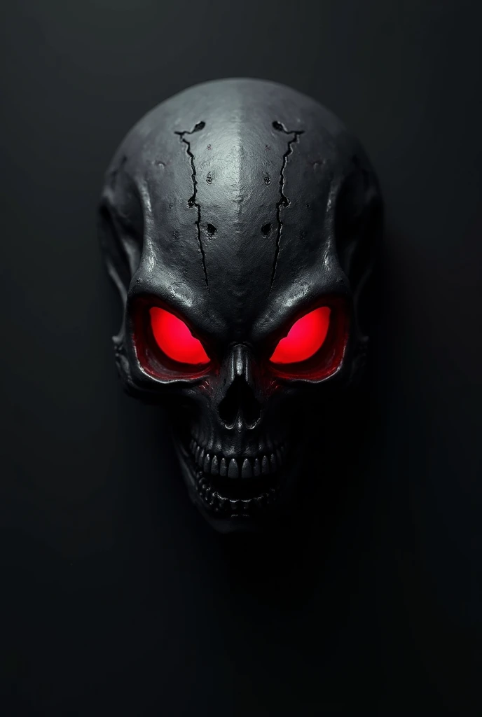 ALIEN DEMON SKULL COLOR BLACK LOGO TYPE NOT REALISTIC WITHOUT MANY DETAILS AS SIMPLE AS POSSIBLE