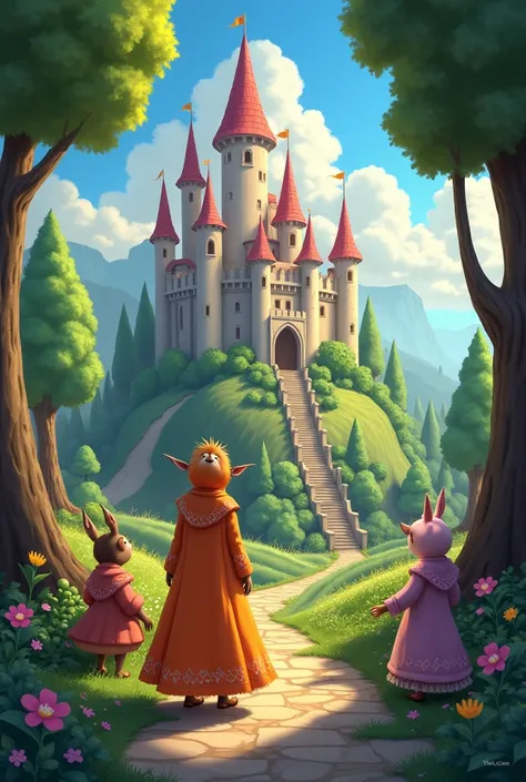 seed number: 86 1995, 3D style Fairytale design, **Returning to the Castle**
- "Back at the castle, they faced more challenges. With the help of the talking animals they found, they managed to overcome everyone and returned safely with the Luminescent Flow...