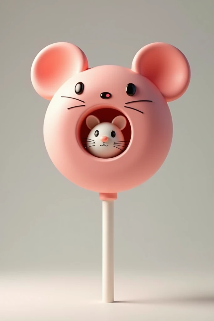 Realistic lollipop with mouse logo