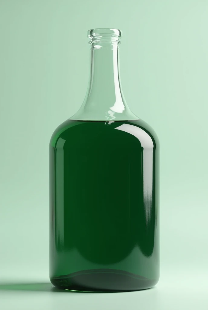 5t bottle made of transparent material with dark green liquid