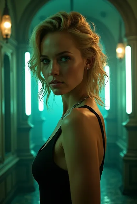 blond Jennifer Lawrence Bioshock style