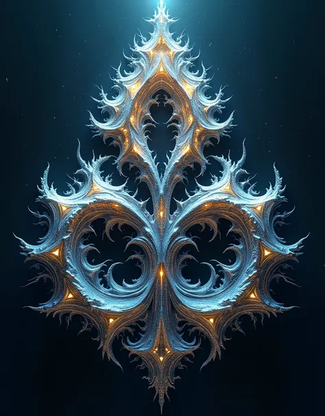 (((masterpiece))), (((Ukrainian trident in the form of a futurological fractal))),  fractal style image in fractal graphics.