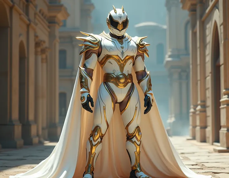 
Aquí tienes el prompt actualizado con detalles de los tenis futuristas:

"Create a futuristic King of the Power Rangers, set in the year 2035, adorned in sleek, white and gold armor with embedded diamond accents, symbolizing his royal authority and master...