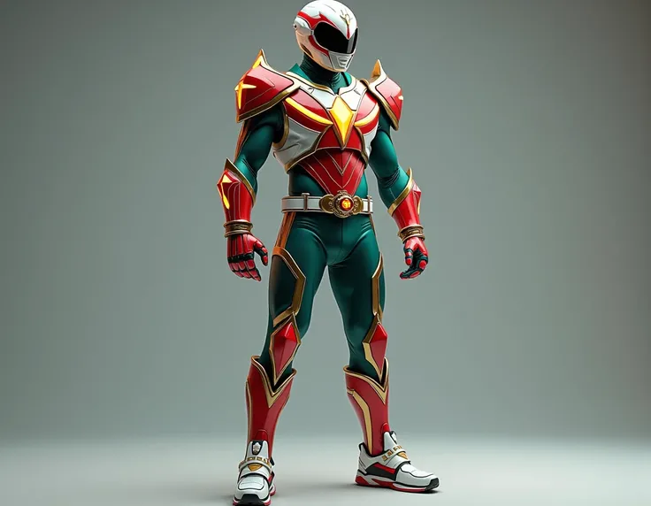 
Aquí está el prompt ajustado sin capa y con los colores clásicos de los Power Rangers:

"Create a futuristic King of the Power Rangers, set in the year 2035, standing confidently in a powerful, military-like stance that radiates authority and strength. Th...