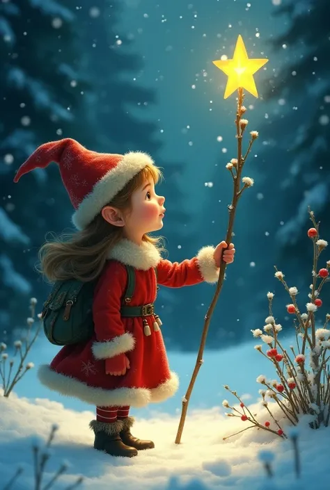  I would like a general story divided into several images ,  this is my story :
 The Christmas Star

In a quiet town surrounded by mountains , vivía una niña llamada clara. clara esperaba con ansias la Navidad, , since every year his family would get toget...