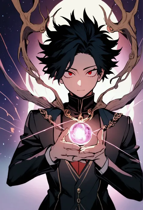 the black-haired boy with red eyes BokuNoHeroAcademia