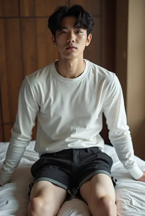 handsome korean male idol, 20 years , Penis exposure , How to use a chest harness, Kneel down and spread your legs , exposed,  pretty legs , Pretty man, Adonis,  thin arms , Exposure of the breasts,long sleeve t-shirt, selling out, Seductive posture , Behi...