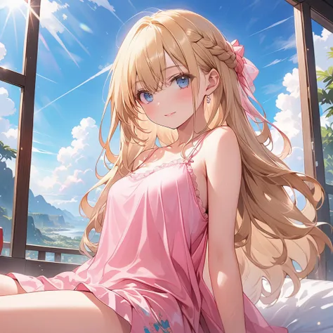 ((32K)), (( best quality)), (( Ultra Hi-Res )), (( high definition )), ((超 high definition )), (( very detailed CG)), ((unity 32K wallpaper)), (masterpiece,  best quality),( 1 girl),  blonde hair,  cute face, Beautiful Skin,  shiny hair,  super detailed ey...