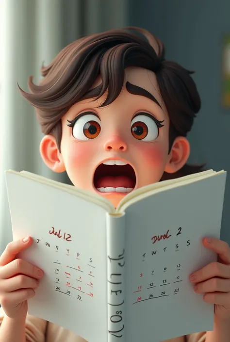 Surprised person looking at the calendar 