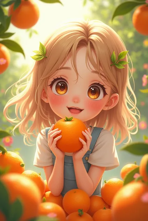 anime girl loves tangerines