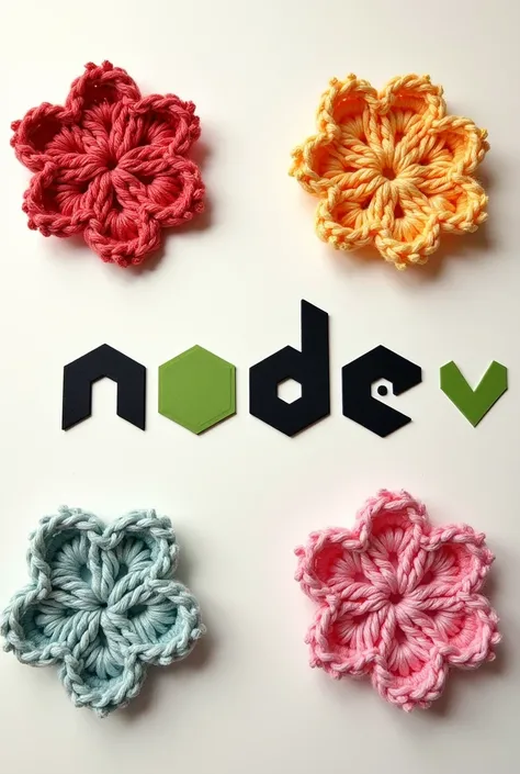 An image that has several crochet business logos that read in letter "NODE V ".