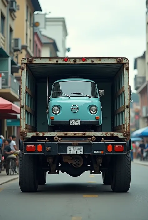 A van in a Nissan Condor truck 