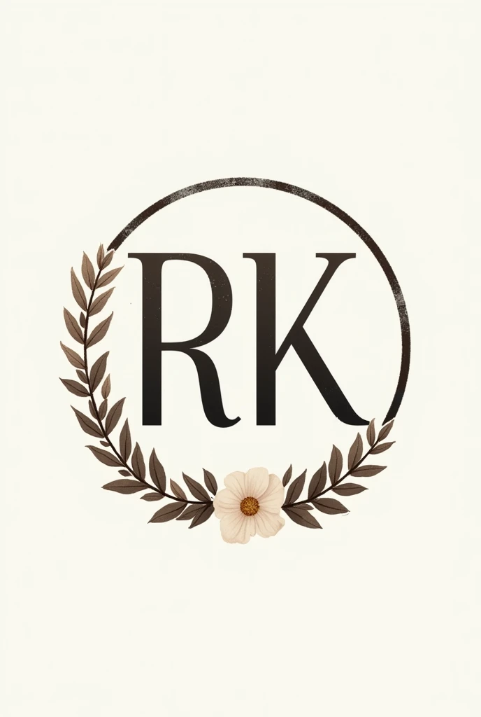 Rk in a stylish font in a circle with design 